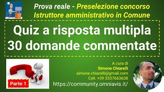 QUIZ: esercitazione in diretta con 30 domande - parte 1 (15/5/2021)