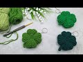 Crochet a cute Four-Leaf Clover Keychain | Crochet Shamrock beginner friendly