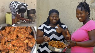 MU CYARO,DUTEKE INYAMA ZUMUTSE //COOKING MEAT IN VILLAGE WITH MY FAMILY// EASY DELICIOUS BEEF MEAT