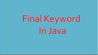 Java Bangla Tutorial part 28 || Final keyword in java