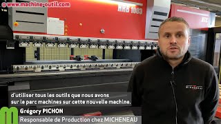 Une deuxième presse plieuse avec changement automatique d'outils Amada chez Micheneau