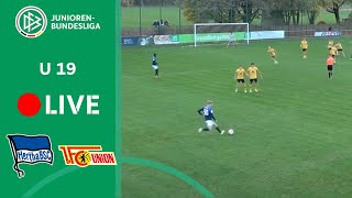 Hertha BSC - Union Berlin | RE-LIVE | U 19 Junioren-Bundesliga 22/23 | 9. Runde