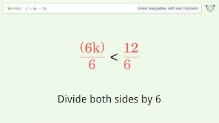 Solving Linear Inequalities: 2 is Greater Than 6k-10