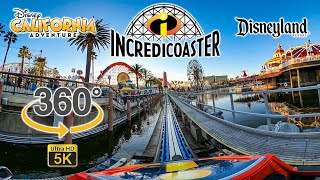 VR 360 5K Incredicoaster Roller Coaster On Ride Front Row POV Disney California Adventure 2022 01 09