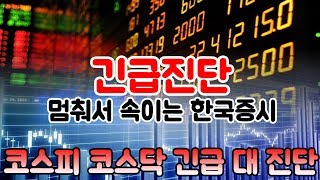 긴급진단! 멈춰서 속이는 한국증시 코스피 코스닥 긴급대진단!