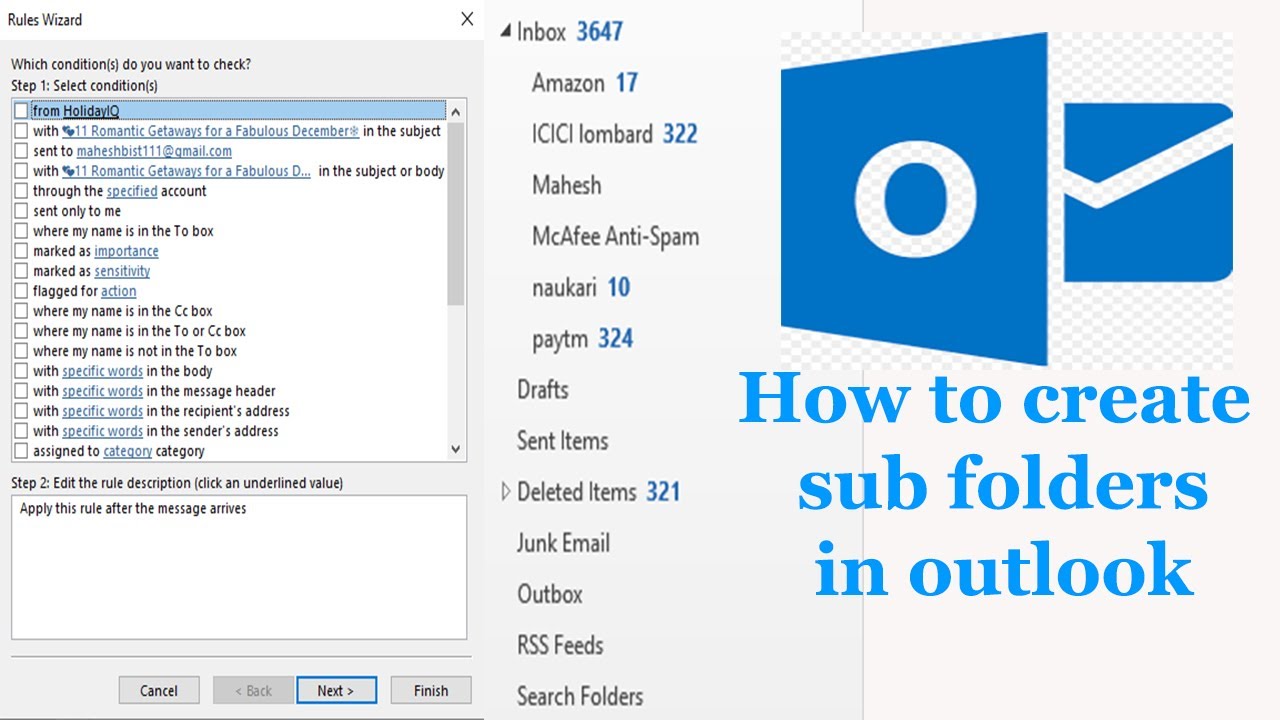 How To Organise Your Outlook Inbox With Sub Folders, Rules And Filters ...