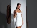 stunning white tight bodycon dress summer outfit idea fashion style shorts