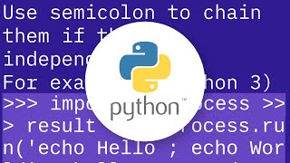 How do I execute multiple shell commands with a single python subprocess call?
