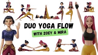 Kids Duo yoga poses | Best partner yoga poses with Zoey & Mira - Kpop demon Hunters