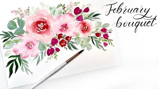 How To Paint A February Watercolour Bouquet