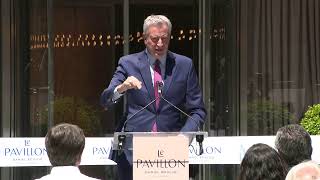 Mayor de Blasio Speaks at the Opening of Le Pavillon at 1 Vanderbilt with Chef Daniel Boulud