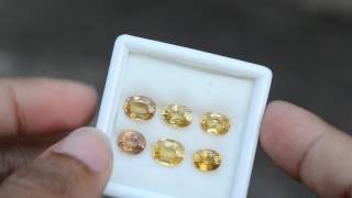 10.70กะรัต / 6เม็ด #พลอยเพทายเหลือง ดิบ เกรด A ( Yellow Zircon ) ไม่อบไม่เผา สีเหลืองน้ำผึ้งธรรมชาติ