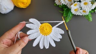 3D Super!. Crochet flower 🌼Very easy crochet daisy flower making for beginners. Do it in 10 minutes