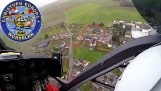 Christoph Europa 1 (EC-135) Cockpit Einsatz Düren auf dem Land