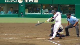 現地撮影、広陵・中村奨成の最終打席は強烈二塁打。決勝対花咲徳栄第99回全国高校野球選手権大会