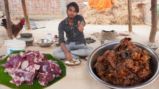 goat mutton curry recipe in village traditional style cooking || mutton gravy curry in bihari style😋