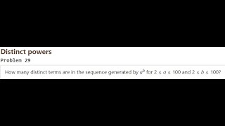 Project Euler Problem 29 | Simple and fast solution | Python