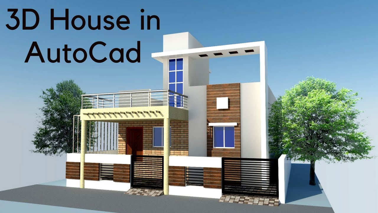 Ground Floor 3D House Modelling In AutoCad - YouTube