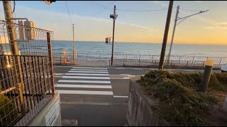 幻想的な夕暮れ時の海岸を散歩 | 鎌倉市 4k/hdr