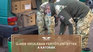 Újabb iskolában fertőtlenítettek a katonák