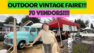 Outdoor Vintage Faire with over 70 vendors!! Come shop with me!!!