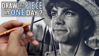 Drawing ONE PIECE within 1 DAY! Realistic Pencil Portrait Tutorial & Challenge