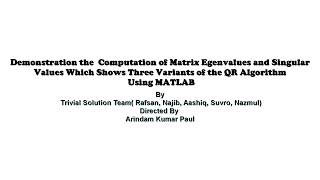 Graphical Illustration of Eigenvalue and Singular Value Decomposition Using MATLAB