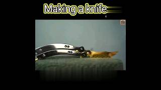 Rusted Drill Bit Forged into a 24K GOLD Plated BUTTERFLY KNIFE wow## shorts ##