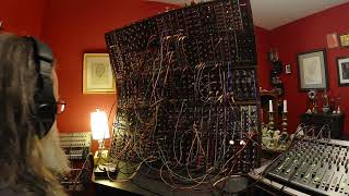 Corsynth drum modules and Lower West Side Studios M122 and M140 Clock dividers.  5u modular synth