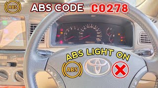 C0278 open circuit in ABS solenoid relay Toyota Corolla SE Saloon 2007 Model