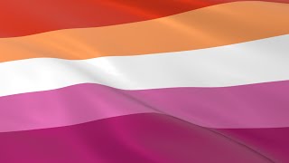 Lesbian Pride (orange) flag waving in the wind - Flag animation - 4K UHD