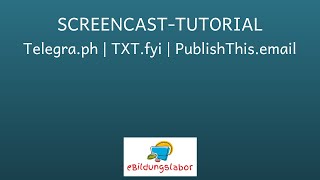 Screencast-Tutorial: einfache Webseiten-Erstellung