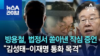 방용철, 법정서 쏟아낸 작심 증언…“김성태-이재명 통화 목격” | 뉴스A 라이브