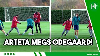 Arteta NUTMEGS Odegaard in LIVELY Arsenal training session!
