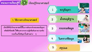 วิชาวิทยาศาสตร์ เรื่องวิธีการทางวิทยาศาสตร์ ชั้นประถมศึกษาปีที่ 5