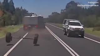 Terrifying caravan accident as as wheels break off moving vehicle