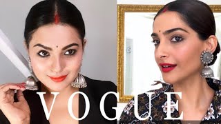 I FOLLOWED SONAM KAPOOR VOGUE MAKEUP TUTORIAL ....Shocked 🙄😲 Sonali Singh Makeup