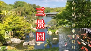 【三景園】広島県三原市にある美しい日本庭園と元気でキレイな錦鯉たち!!