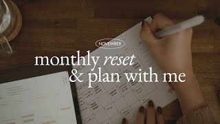 november plan with me \u0026 monthly reset ✸ small business goal setting \u0026 planning social media content