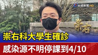 崇右科大學生確診  感染源不明停課到4/10