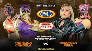 RESUMEN CMLL 21 ENERO 2025 || METÁLICA Y CANDELA VS AMAPOLA Y HERA