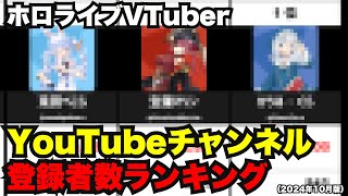 ホロライブ所属ライバーのYouTubeチャンネル登録者数ランキング【2024年10月版】【VTuber】