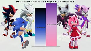 Sonic \u0026 Shadow \u0026 Silver VS Amy \u0026 Rouge \u0026 Blaze POWER LEVELS - Sonic 1 / Sonic 2 / Sonic 3