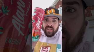 Who leaves energy drinks in the snow?! - Alani Nu Strawberry Sunrise