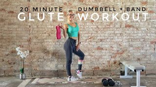 20 Minute Glute Dropset Workout | Dumbbells + Band | Booty Burner Supersets
