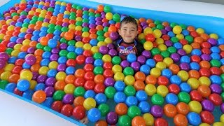 Giant Inflatable Kids Pool Full Of Balls Superhero Surprise Toys Hunt With Ckn Toys
