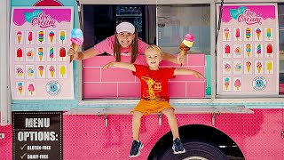 Chris and Niki explore Mom's ice cream truck and other funny stories for kids