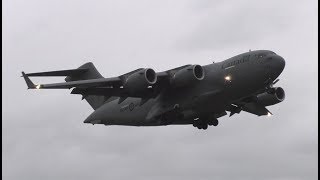 Canadian Air Force (RCAF) Boeing CC-177 Globemaster - Low Overhead Landing at Leeds Bradford Airport