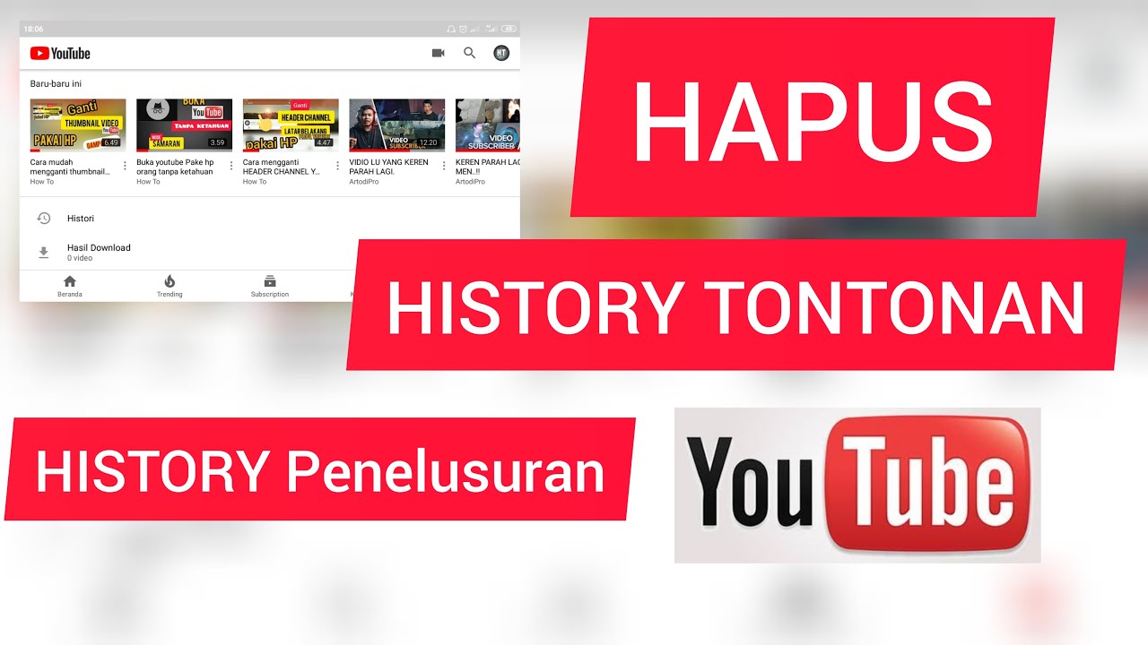 Cara Menghapus History Tontonan Di Aplikasi Youtube - YouTube