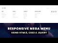 Responsive Mega Menu and Dropdown Menu using only HTML5 | CSS3 | jQuery | Tutorial In Hindi | 2021